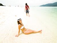 sandeee Micro Bikini On Public Beach
