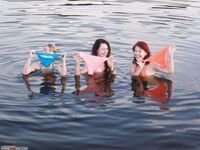 Young girl and her friends